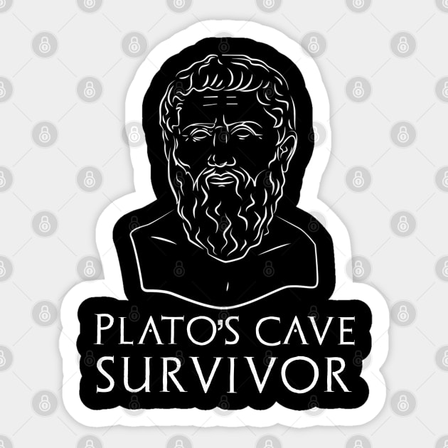 Plato's Cave Survivor - Funny Classical Greek Philosophy Sticker by Styr Designs